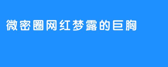 微密圈网红梦露的巨胸